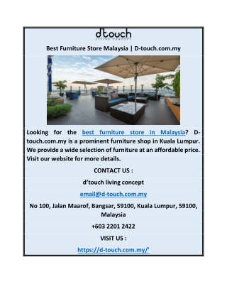 Best Furniture Store Malaysia | D-touch.com.my