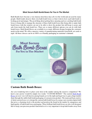 Most Secure Bath Bomb Boxes for You in The Market