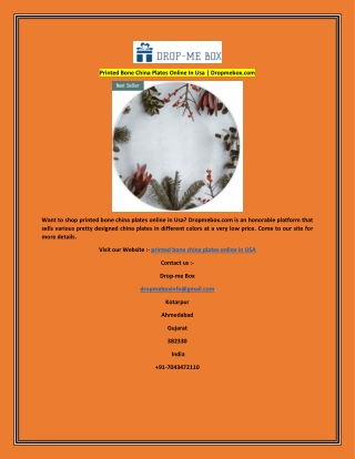 Printed Bone China Plates Online In Usa