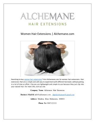 Women Hair Extensions | Alchemane.com