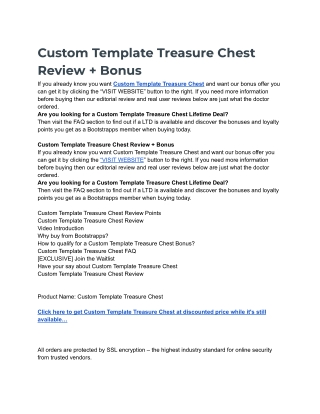 _Custom Template Treasure Chest Review   Bonus