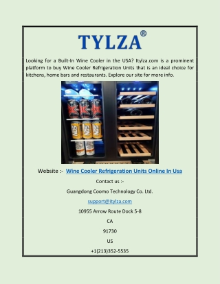 Wine Cooler Refrigeration Units Online in Usa | Itylza.com