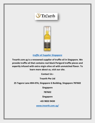 Truffle Oil Supplier Singapore | Trearth.com.sg