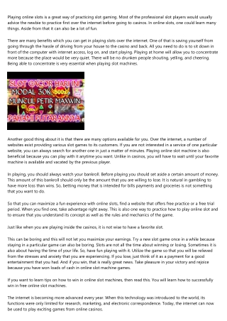 A Step-by-step Guide To Artikel Slot Online Terbaik