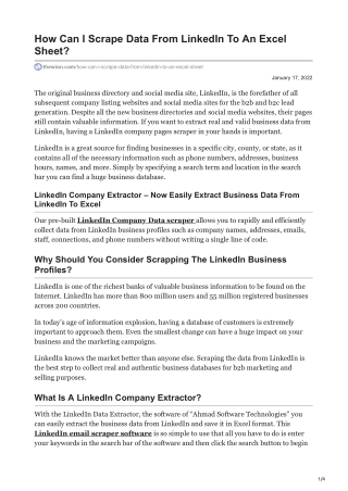 How Can I Scrape Data From LinkedIn To An Excel Sheet
