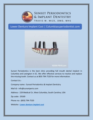 Sunset Periodontics is the best clinic providing full mouth dental implant in Co