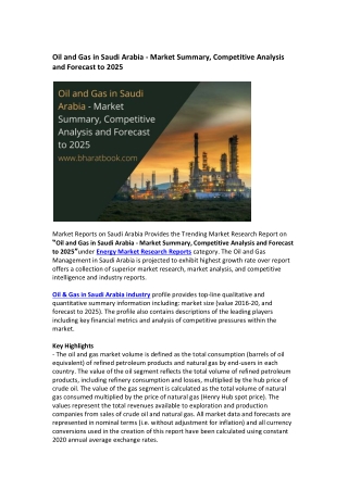 Saudi Arabia Oil and Gas Management Market Research Report 2021-2025