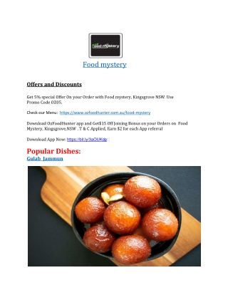 5% Off - Food Mystery Indian Restaurant Kingsgrove, NSW
