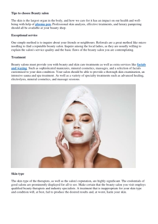Tips to choose Beauty salon