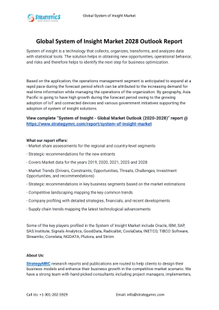2021 System of Insight Industry Global Analysis Report