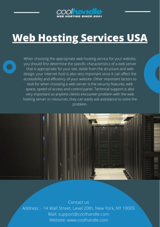 Web Hosting Services USA