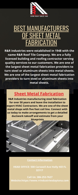 Best Manufacturers of Sheet Metal Fabrication