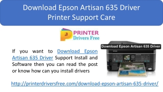 Download Epson Artisan 635 Driver - Printer Support Care
