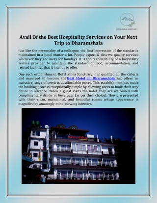 4 Star Hotel in Mcleodganj