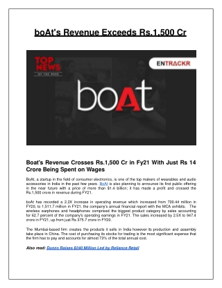 boAt's Revenue Exceeds Rs.1,500 Cr