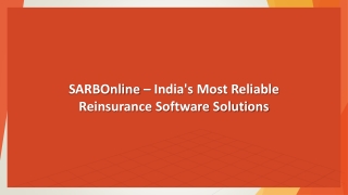 SARBOnline – India's Most Reliable Reinsurance Software Solutions