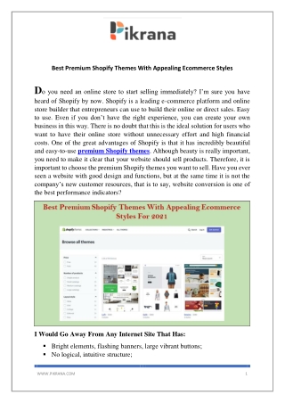 Best Premium Shopify Themes With Appealing Ecommerce Styles