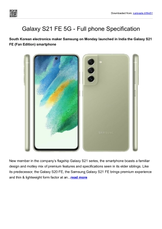 Galaxy S21 FE 5G - Full phone Specification
