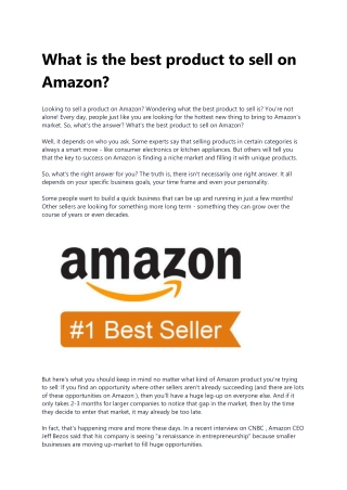 What is the best product to sell on Amazon
