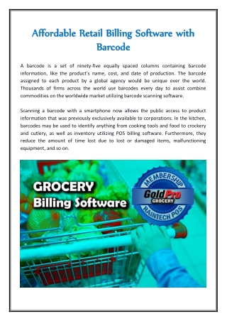 Affordable Retail Billing Software with Barcode