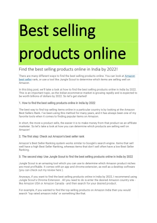 Best selling products online