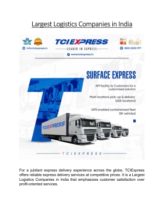 Largest Logistics Companies in India