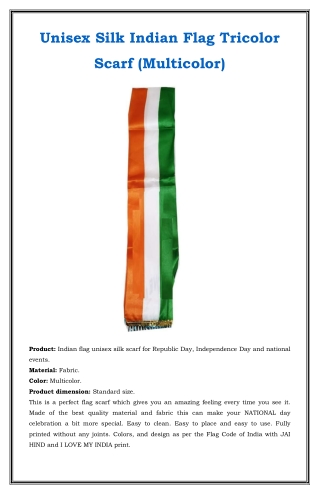 Indian Flag Tricolor Scarf