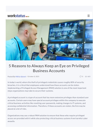 5 Reasons to Always Keep an Eye on Privileged Business Accounts