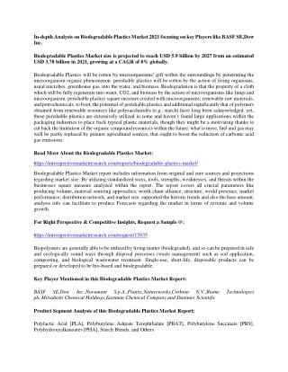 Biodegradable Plastics Market