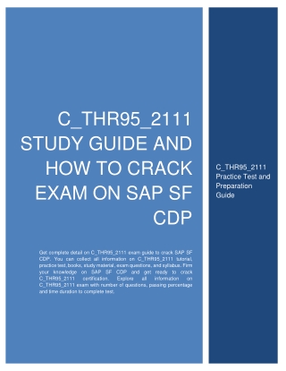 Best Tips and Tricks to Prepare for SAP SF CDP (C_THR95_2111) Certification Exam