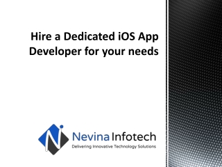 Hire a Dedicated iOS App Developer for your needs