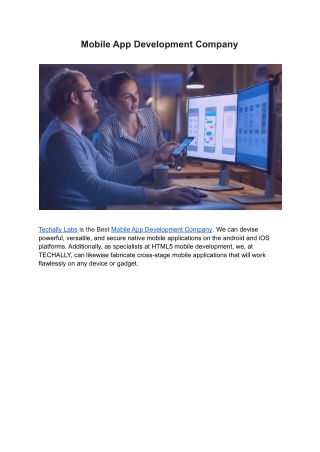 Mobile App Development Company