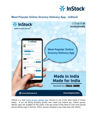 Most Popular Online Grocery Delivery App - InStock