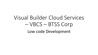 Visual Builder Cloud Services - VBCS