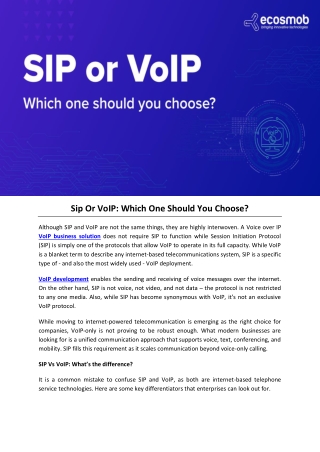 Sip Or VoIP: Which One Should You Choose?