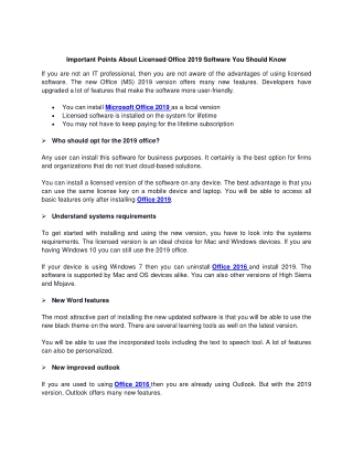 Important Points About Licensed Office 2019 Software You Should Know