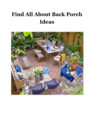 Find All About Back Porch Ideas