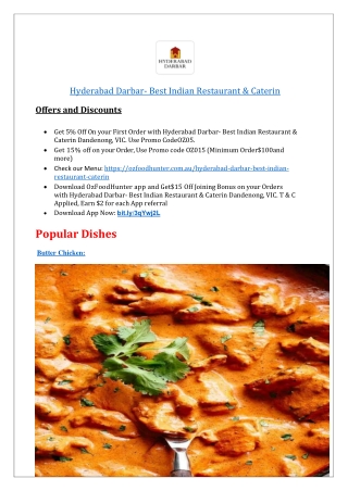 10% off - Hyderabad Darbar Indian restaurant Dandenong,VIC