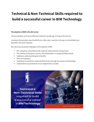 Technical & Non-technical skills for a successful BIM career in BIM Technology