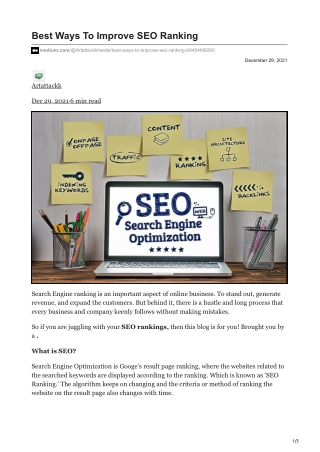 Best Ways To Improve SEO Ranking
