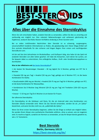 Alles über die Einnahme des Steroidzyklus