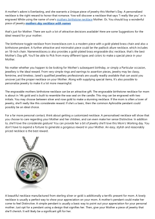 15 Tips About mothers day necklace with names From Industry Experts