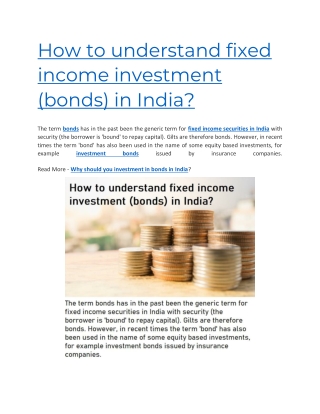 How to understand fixed income investment (bonds) in India