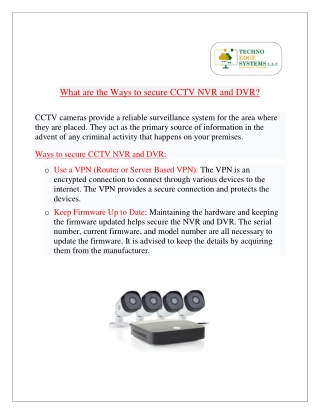 What are the Ways to secure CCTV NVR and DVR?