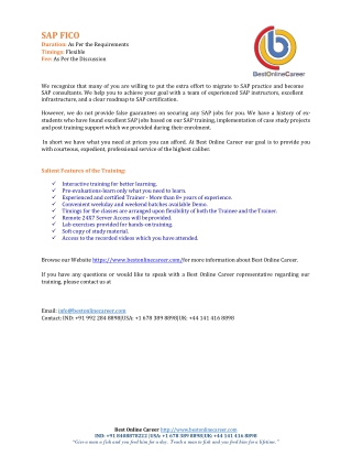 Best SAP Fico Online Training | SAP Fico End User Training Material PDF | SAP Fi