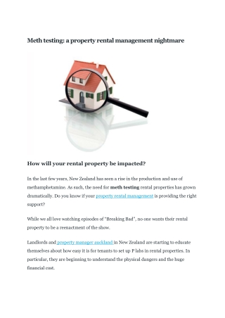 Meth testing: a property rental management nightmare-converted