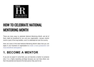 National Mentoring Month