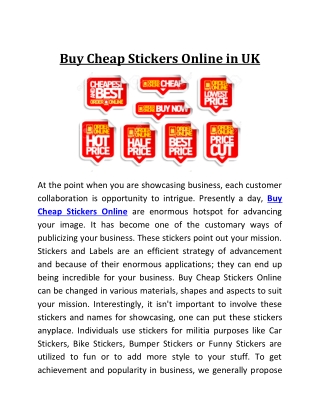 Buy Cheap Stickers Online in UK