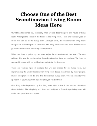Choose One of the Best Scandinavian Living Room Ideas Here