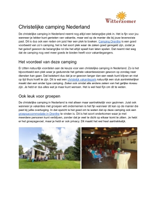 Christelijke camping Nederland